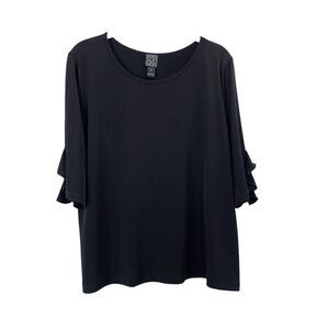 Clara Sun Woo black boxy top blouse Size‎ M
